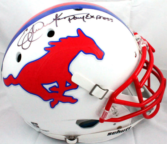 Eric Dickerson Autographed Signed Smu Mustangs Full Size Authentic Helmet Beckett