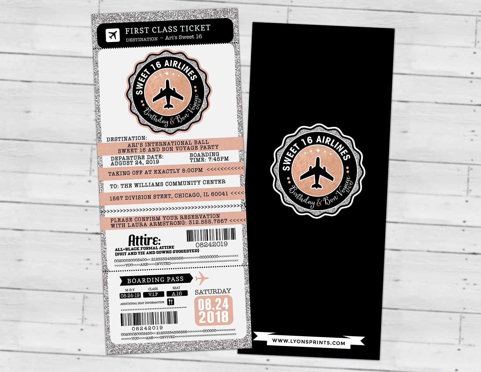 Passport & Ticket Birthday Invitation, Travel Party Retirement Party, Sweet 16 Travel, Digital Files Only