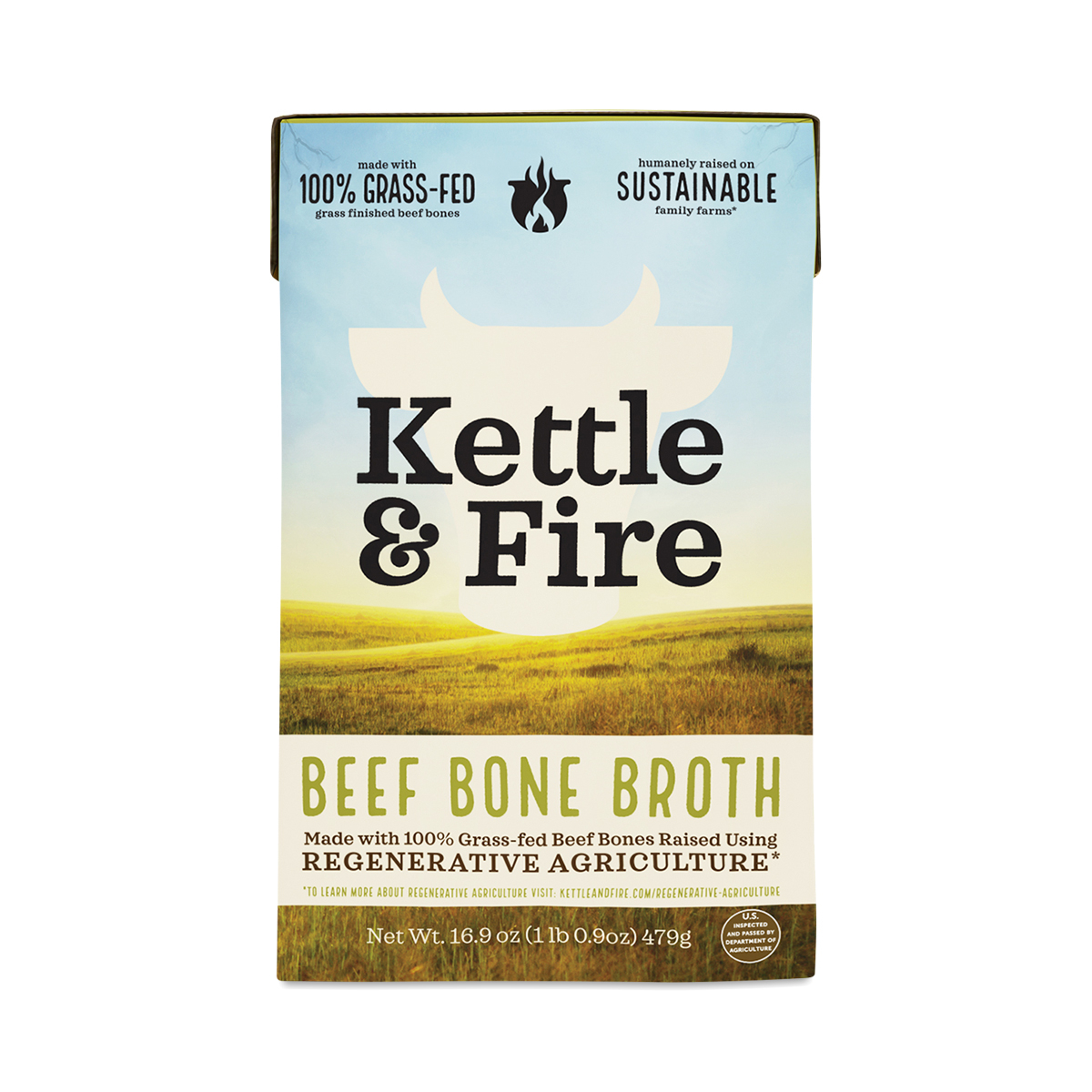 Kettle & Fire Regenerative Bone Broth, Beef 16.9 fl oz carton