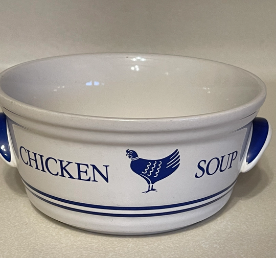 Vintage Ftd Chicken Soup Bowl Floral Dish; Dated 1985 Made in Korea; Retro Get Well Soon