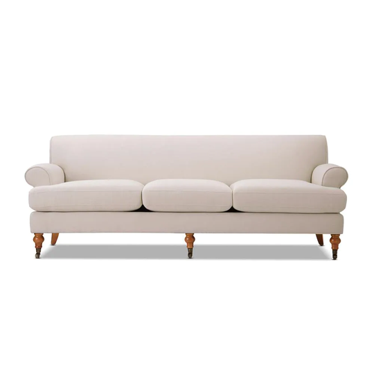 Jennifer Taylor Home Alana Country Sky Neutral Beige Yarn Dyed Polyester/Blend Sofa in Off-White | 63360-3-970