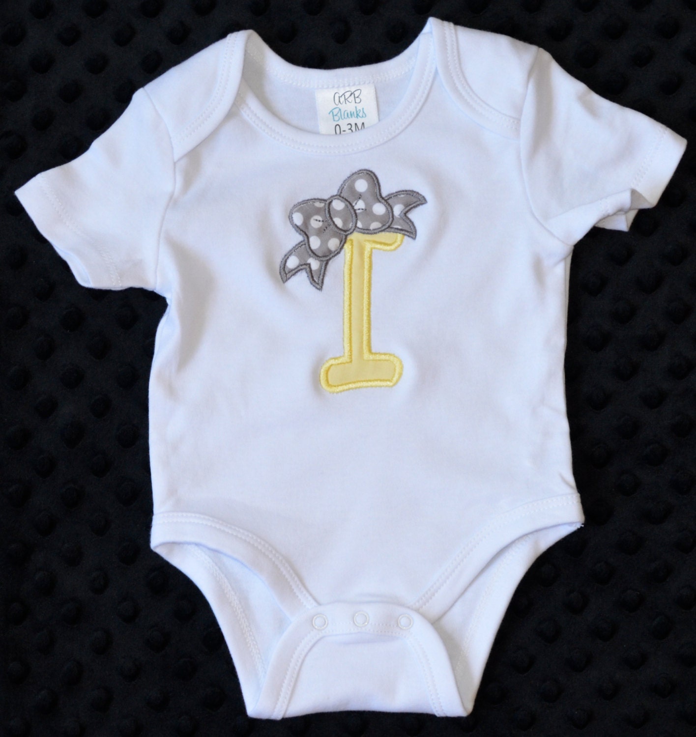 Girls Personalized Applique Initial With Bow Shirt Or Bodysuit