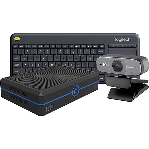 Azulle Byte4 Pro BG33KC Mini Desktop Computer Keyboard and Camera Bundle, Intel Celeron 41 Series, 4GB Memory, 64GB Flash Memory
