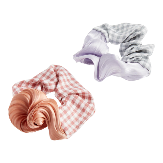CHIMMI Plaid Mixed Print Hair Scrunchie: Orange by World Market