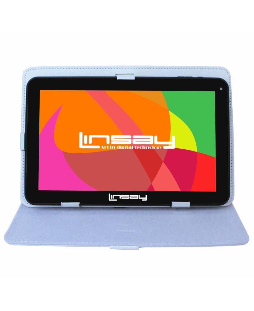 LINSAY 10.1-in Wi-Fi Only Android 10 Tablet with Accessories with Case Included | F10XHDBCWHITE
