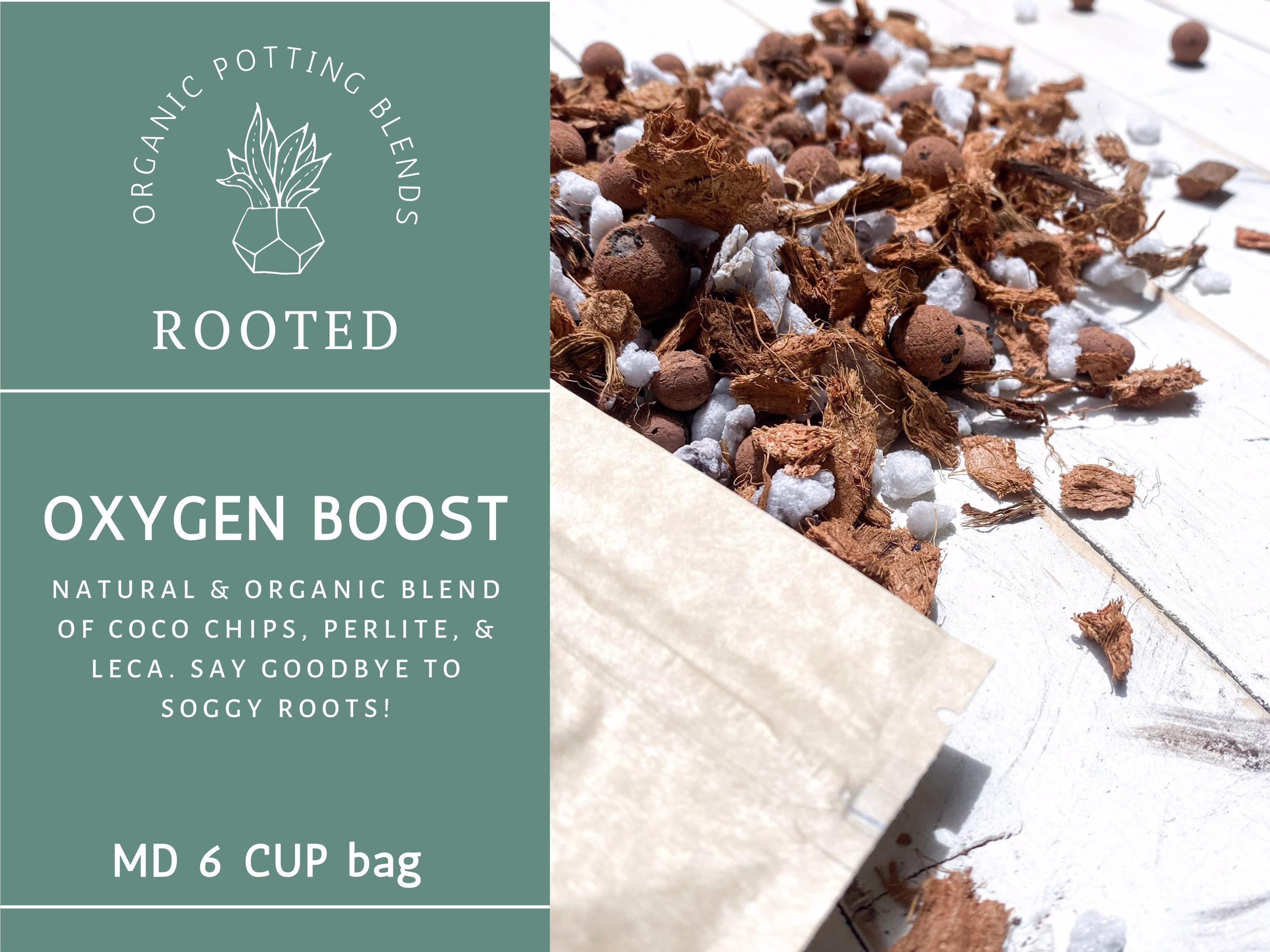 Oxygen Boost Aeration Mix - Blend Of Coco Chips, Perlite, Leca Amendment For Tropical & Aroid Plants Rooted Potting Blends