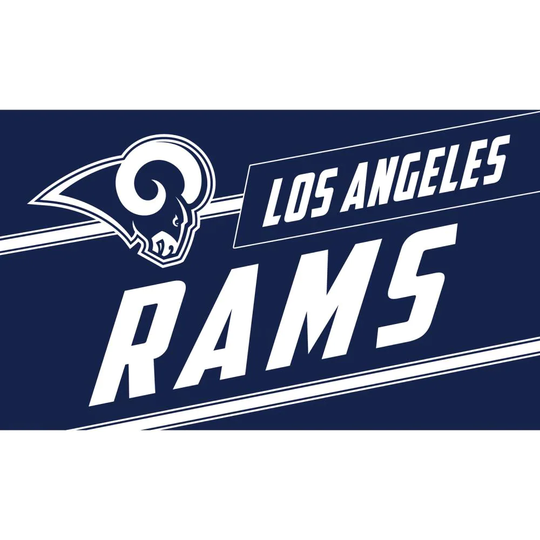 Team Sports America Los Angeles Rams 2-1/2-ft x 1-1/2-ft Blue Rectangular Outdoor Interlocking Decorative Sports Door Mat | 2RMP3828