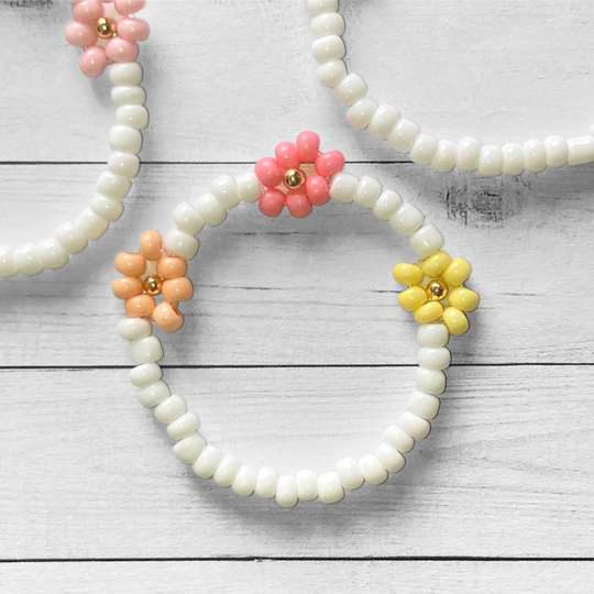 Girls Flower Bracelet, Toddler Jewelry, Beaded Gift For Girls, Baby Jewelry Kids