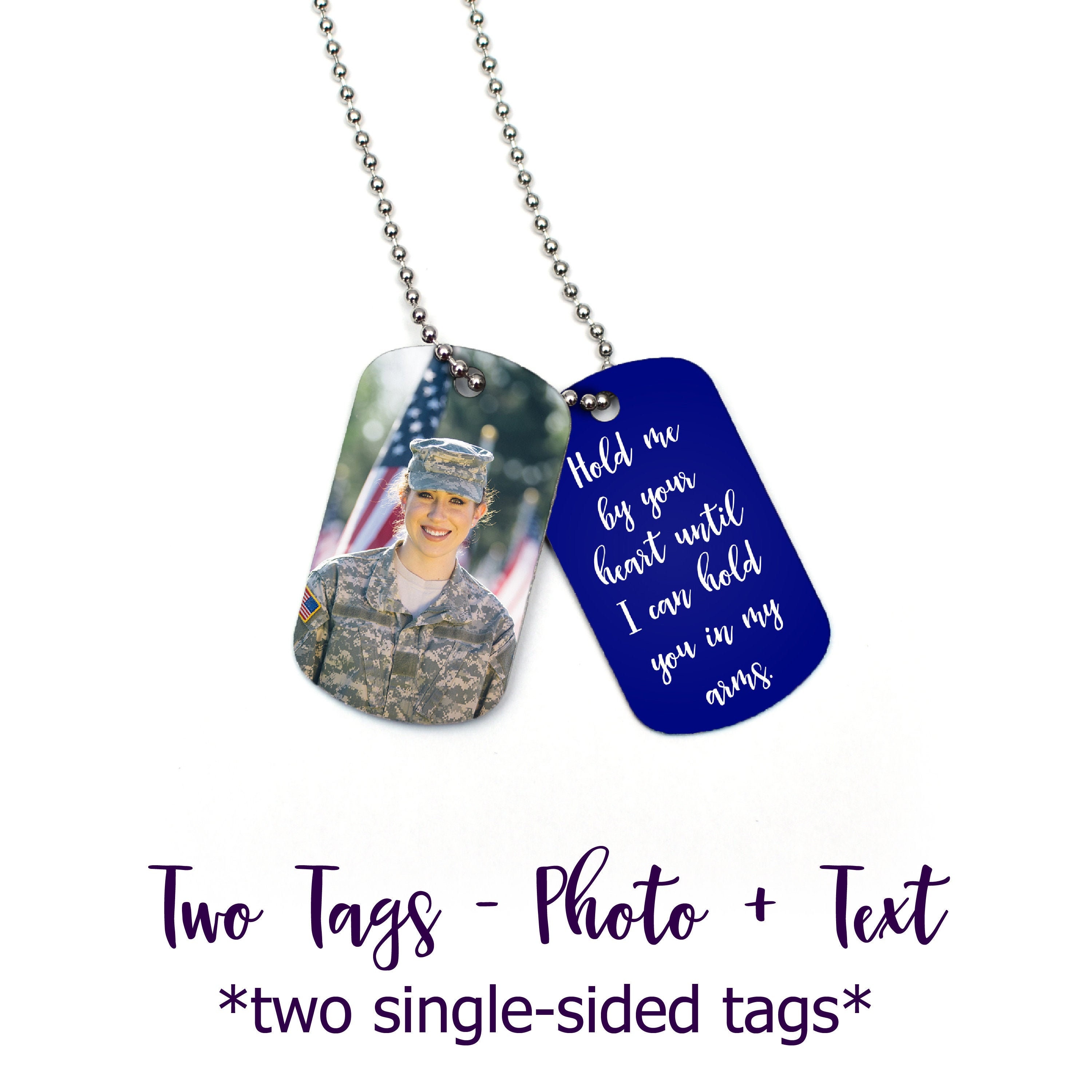 Color Deployment Photo Dog Tag ~ Gift For Soldier Deployed Military Service Family