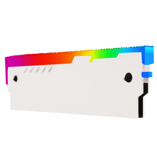 5/12V RGB Backlight Computer RAM Memory Bar Heat Sink Radiator for DDR3/DDR4 - white, 12v