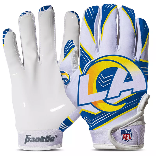 Franklin Sports NFL Rams Youth Football Receiver Gloves, White, M/L