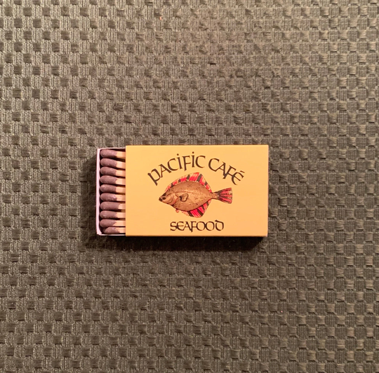 Vintage Matchbook, Pacific Cafe, Seafood, Restaurant, San Francsico, California, Matchbox, with Wooden Match Sticks, Free Ship in Usa