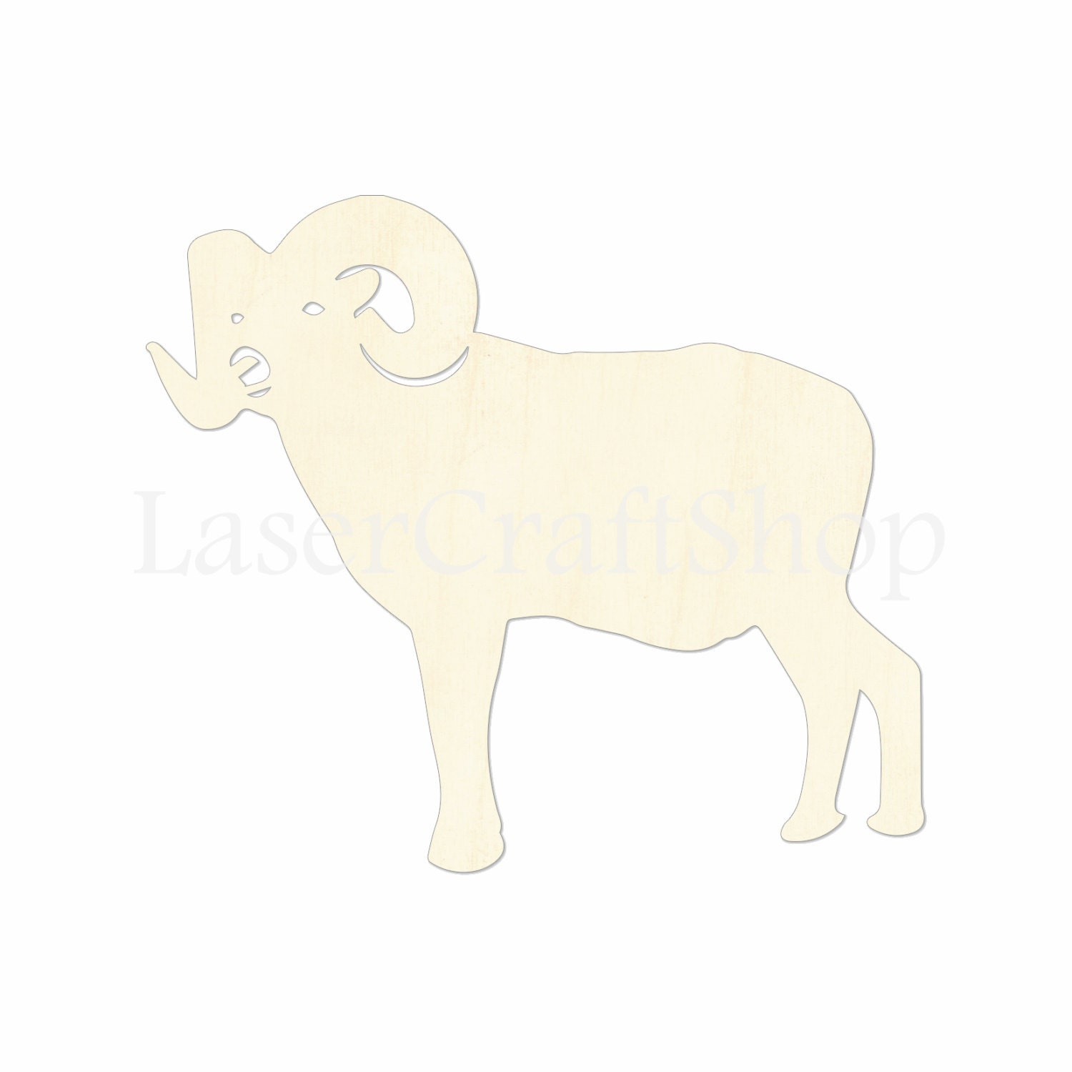 2 - 34 Ram Wooden Cutout Shape, Silhouette, Gift Tags Ornaments, Decoration Laser Cut Birch Wood #1280"