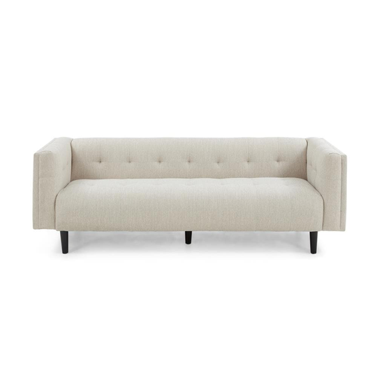 Best Selling Home Decor Ludwig Midcentury Beige and Dark Brown Polyester/Blend Sofa in Off-White | 311216