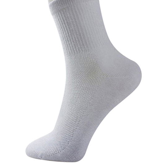 5 Pairs Men Business Breathable Socks Thermal Soft Cotton Blended Casual Sport Sock - white