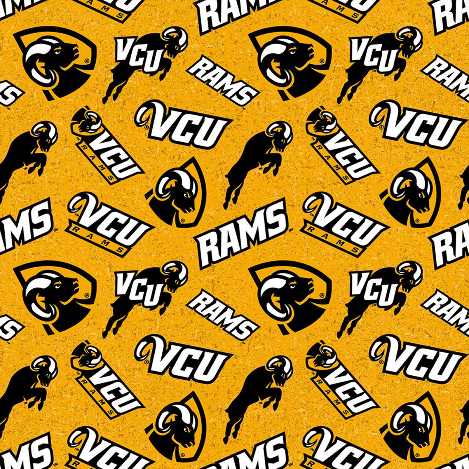 Ncaa Virginia Commonwealth University #1178 Rams 100% Cotton Fabric By Sykel [Choose Your Cut Size]