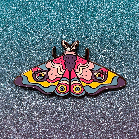 Rainbow Moth Enamel Pin