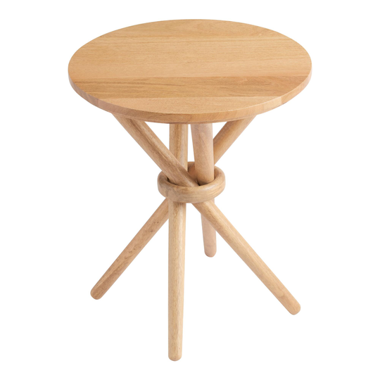 Round Wood Twisted Leg Milo Accent Table: Brown by World Market