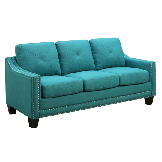Picket House Furnishings Mauldin Modern Teal Polyester/Blend Sofa in Blue | UMO087301