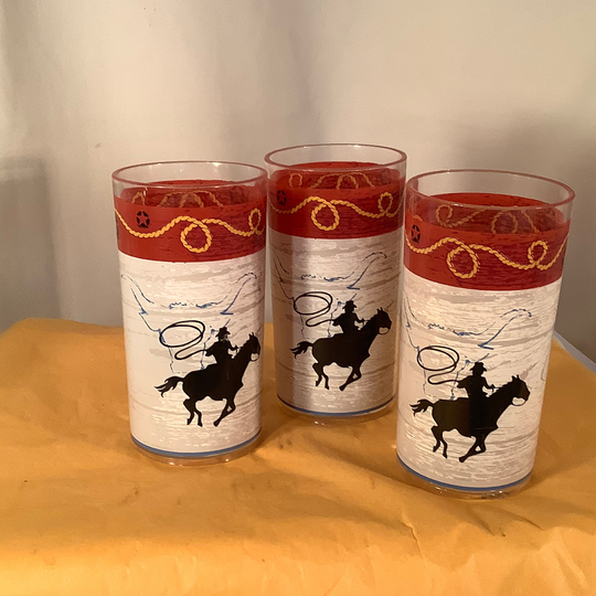 3 Plastic Rodeo Tumblers