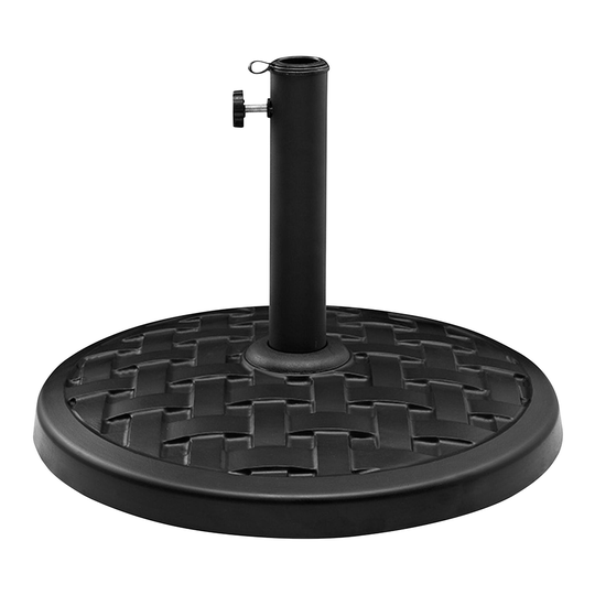Black Basket Weave Patio Umbrella Stand - Metal by World Market