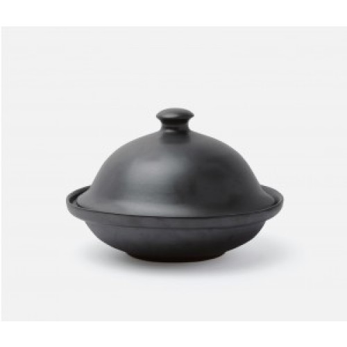 Blue Pheasant Marcus Black Glaze Cloche Serving Platter Medium