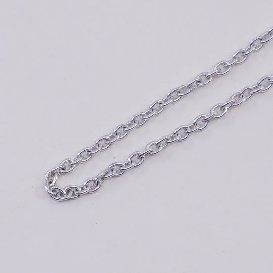 18", 1.6mm, Vintage Sterling Silver Circle Chain, India 925 Necklace, Stamped