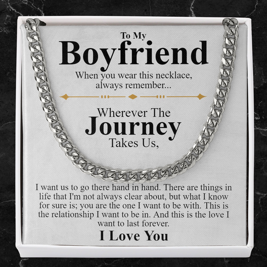 Boyfriend Cuban Necklace, Jewelry Gift For Boyfriend, Gold Chain Anniversary Gifts, Sentimental Gifts