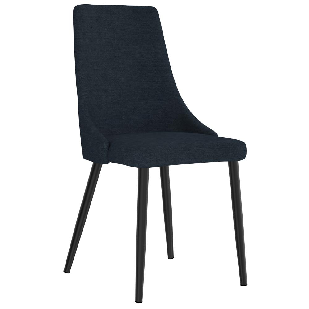 Worldwide Homefurnishings Set of 2 Contemporary/Modern Polyester/Polyester Blend Upholstered Dining Side Chair (Wood Frame) in Blue | 202-536BLU