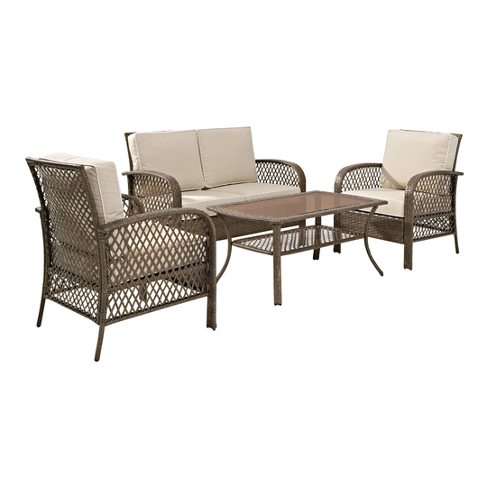 Driftwood All Weather Aviana 4 Piece Outdoor Patio Furniture Set - Resin by World Market