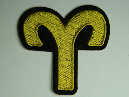Small Aries Zodiac Sign Embroidery Patch - Astrological, Fire, Ram Iron-On -Patches For Backpack & Clothing