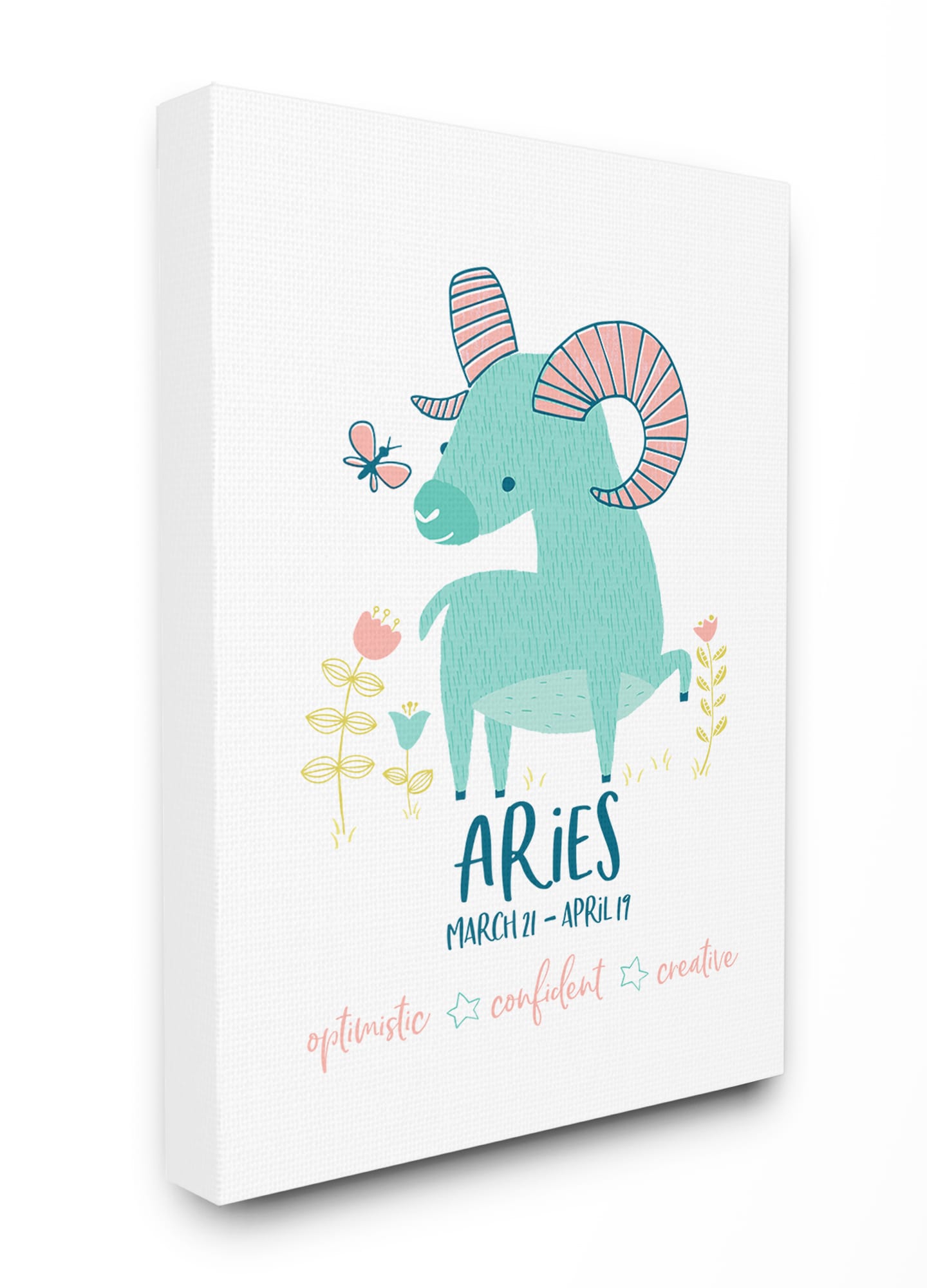 Stupell Industries Fun Modern Zodiac Aries Ram 40-in H x 30-in W Kids Print on Canvas | BRP-2276-CN-30X40