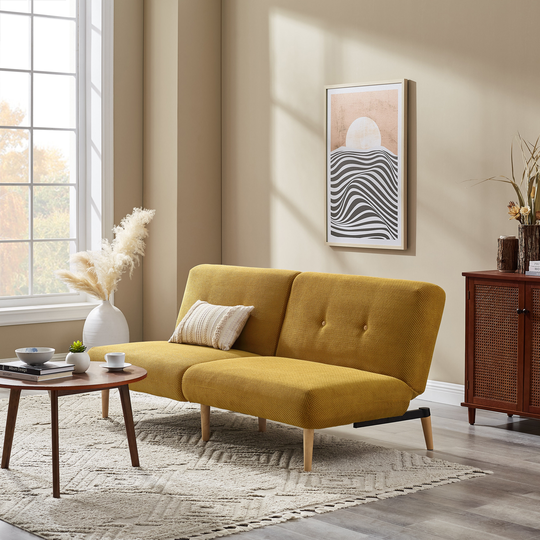 Lucky-Angel Modern Yellow Polyester/Blend Reclining Loveseat | SF014-YELLOW