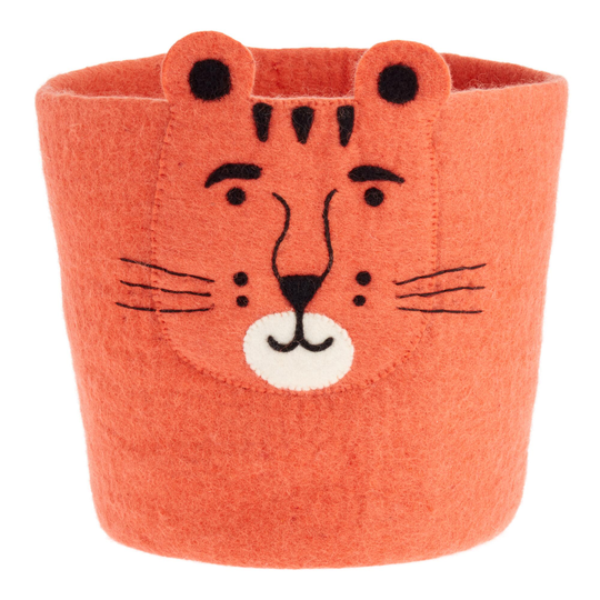 Orange Felt Tiger Basket - Medium by World Market