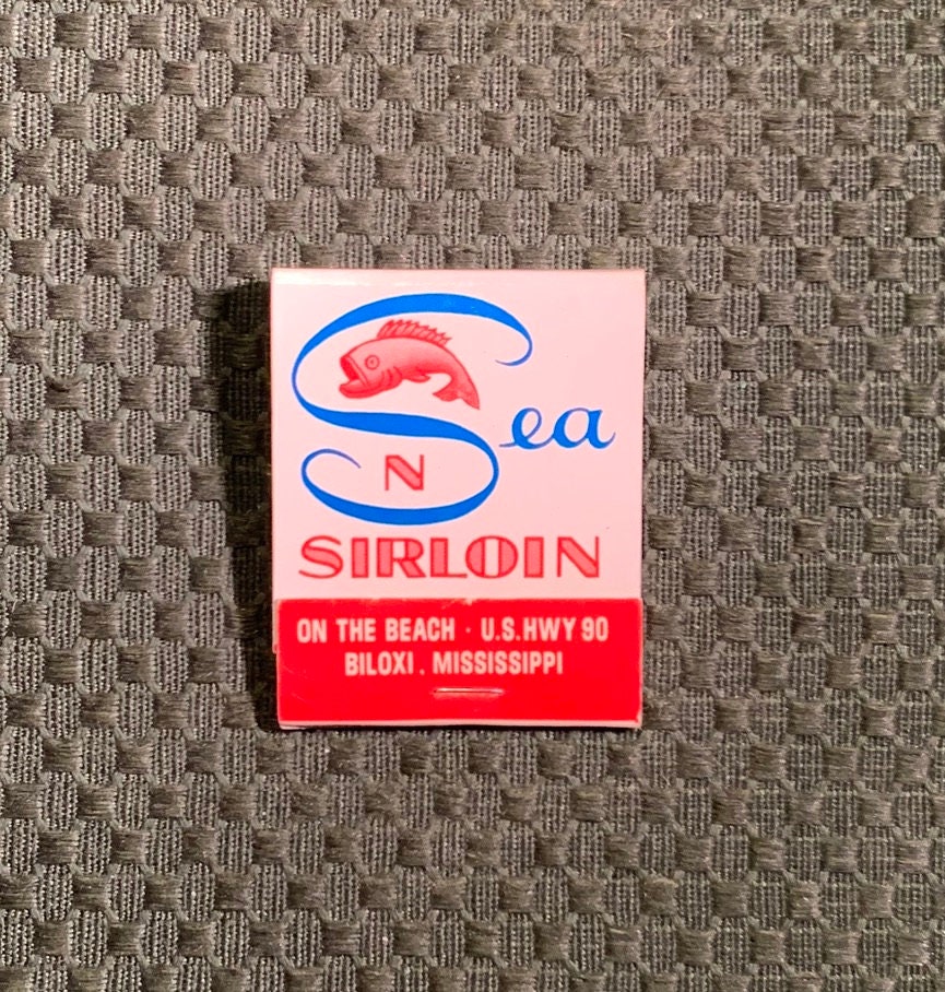 Vintage Matchbook, Sea N Sirloin , Seafood, Restaurant, Biloxi, Mississippi, with 20 Match Sticks, Free Ship in Usa