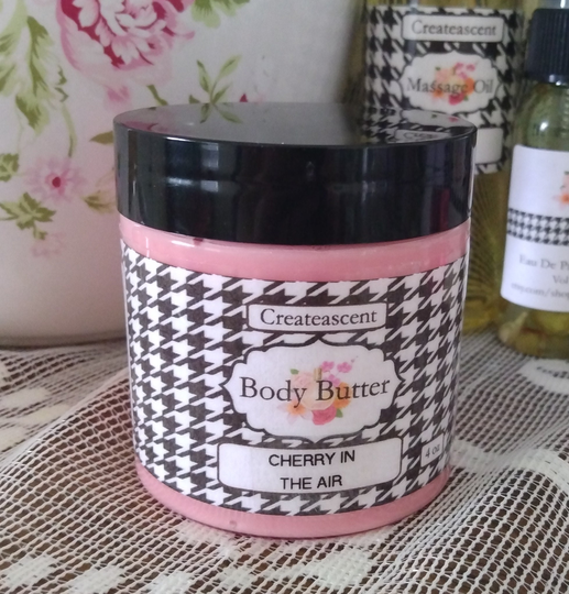 Cherries Are in The Air Scented Body Butter, Made With Cocoa Butter, Mango Soy & Arrowroot Powder, Match Your Perfume