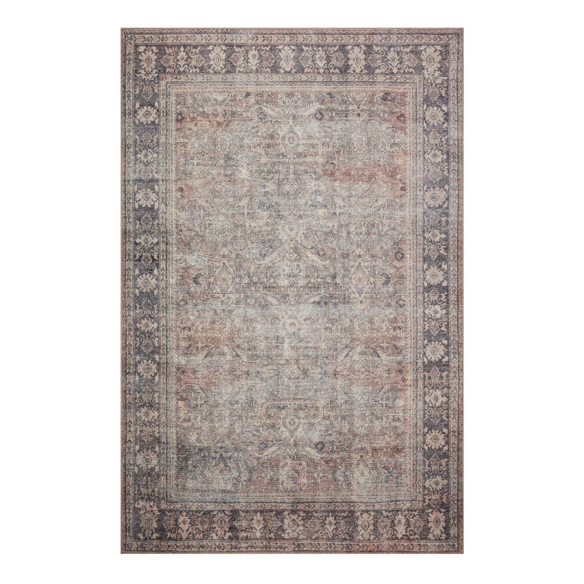 Gray Persian Style Chenille Mia Area Rug - Polyester - 3' x 5' by World Market