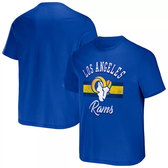 Men's NFL x Darius Rucker Collection by Fanatics Royal Los Angeles Rams Stripe T-Shirt, Size: Large, Blue