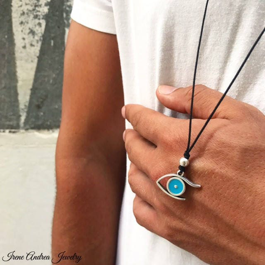 Evil Eye Necklace, Jewelry, Protection Greek Religious Men Gift For Him