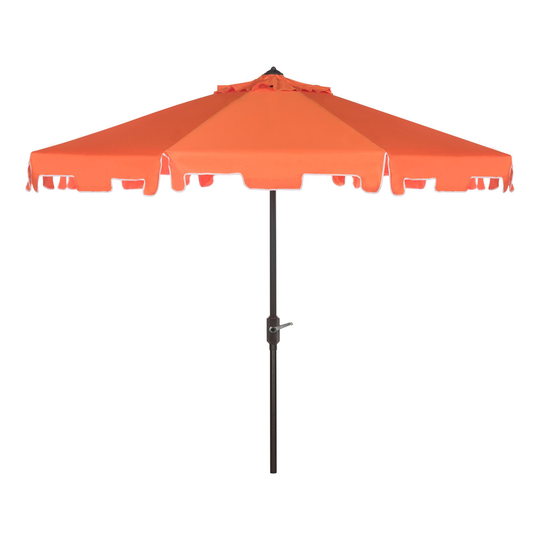 Square Scalloped 9 Ft Tilting Patio Umbrella: Orange - Fabric by World Market