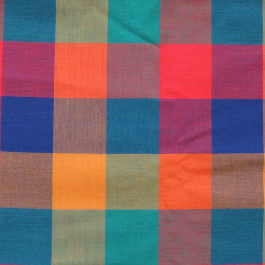 Bty Colorful Check Apparel Fabric Cotton Blend