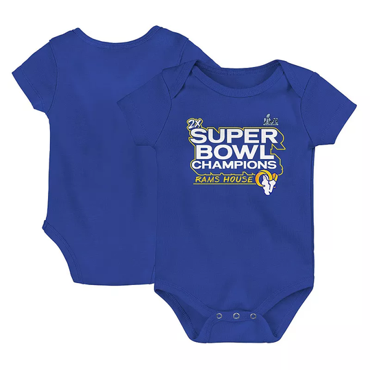 Infant Fanatics Branded Royal Los Angeles Rams Super Bowl LVI Champions Parade Bodysuit, Infant Unisex, Size: 18 Months, Blue