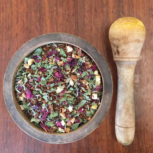 Quiet The Mind | Decaf Stress Relief Blend With Rooibos Red Tea, Orange Peel, Lemon Verbena, Rose, Lavender