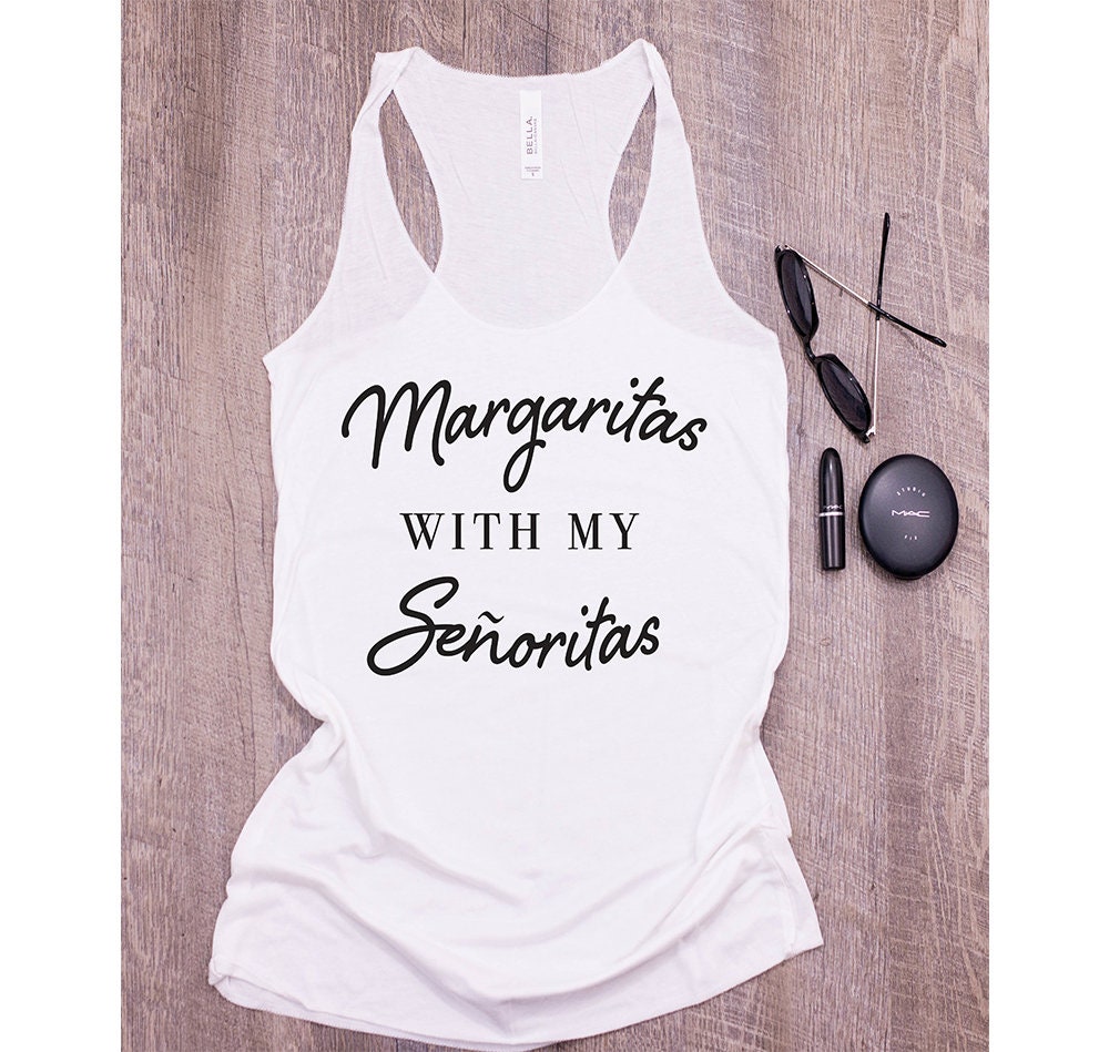 Margaritas With My Senoritas, Funny Workout Tank Top, Cinco De Mayo Shirt, Taco Tshirts, Tuesday