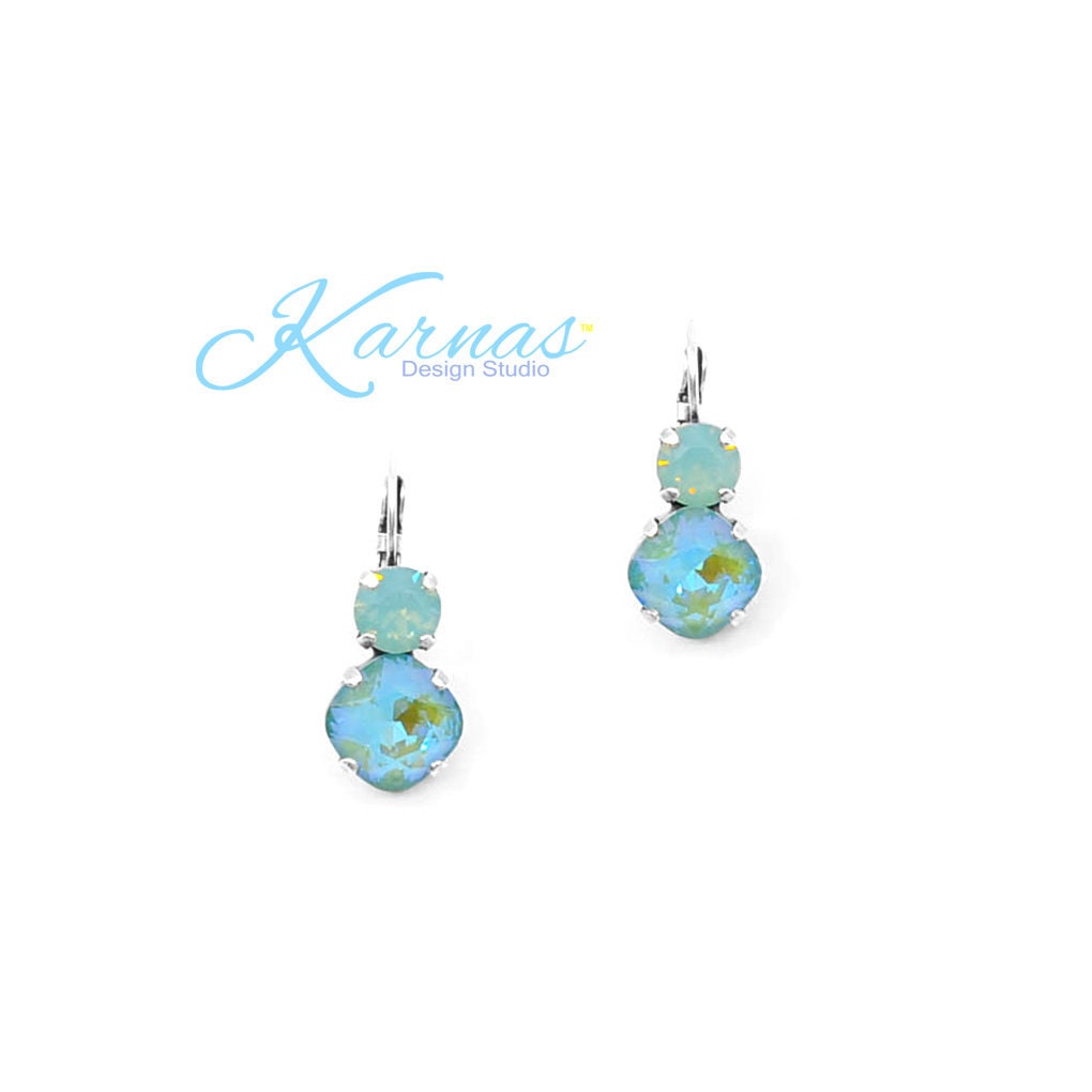 Pacific & Sage 8mm/12mm Cushion Cut Drop Earrings Crystals Pick Your Finish Karnas Design Studio Free Shipping
