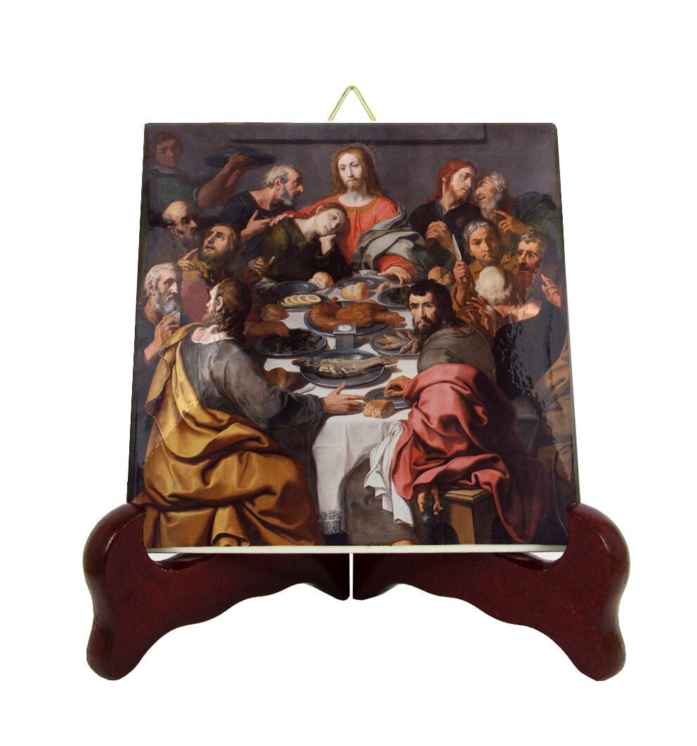 The Last Supper - Religious Icon On Ceramic Tile Catholic Gift Christianity Holy Art Gifts Sacred Jesus Christ Arts