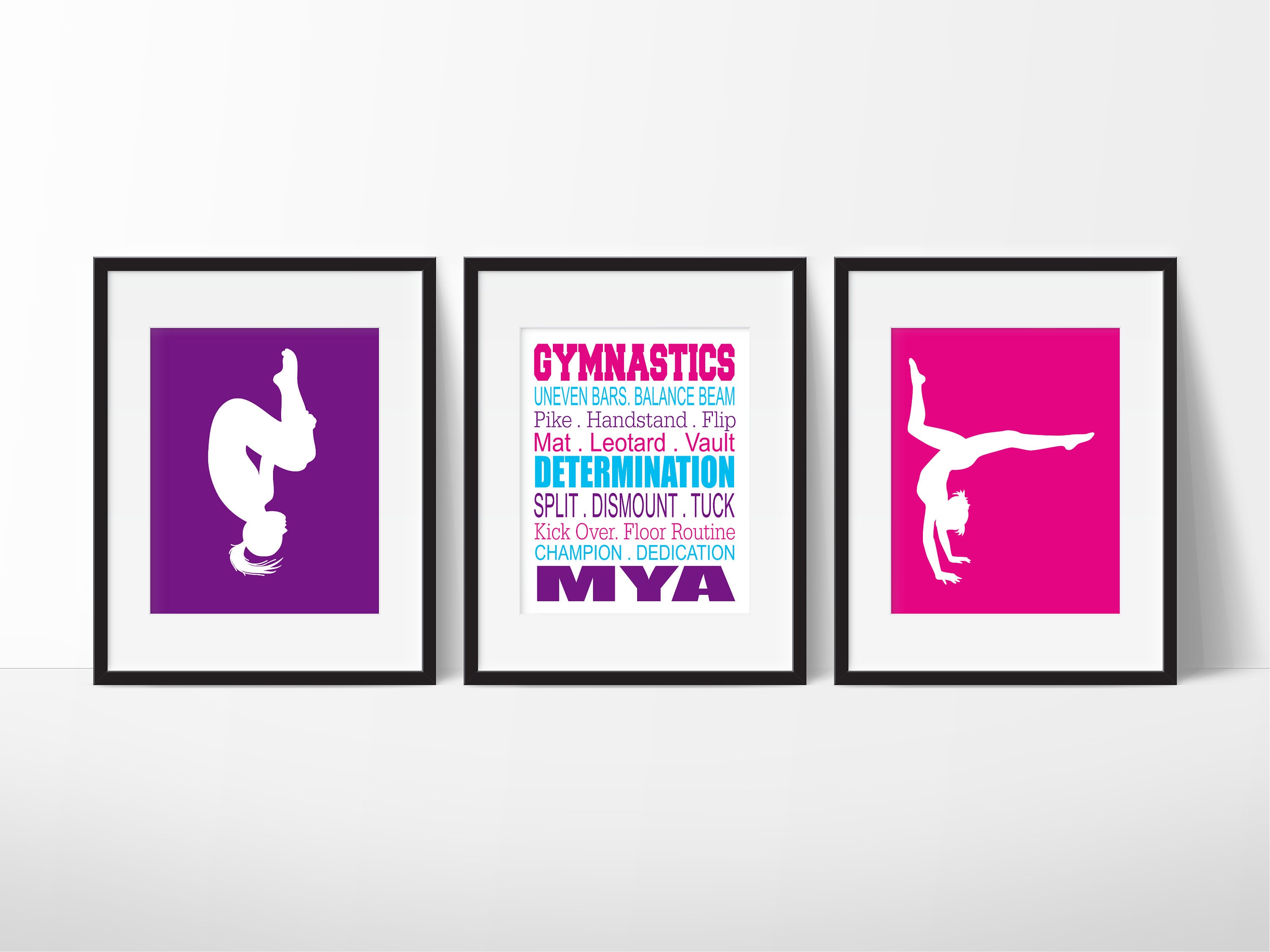 Gymnastic Bedroom Decor - Girl Sports Print Teen Room Children's Playroom Kids Game