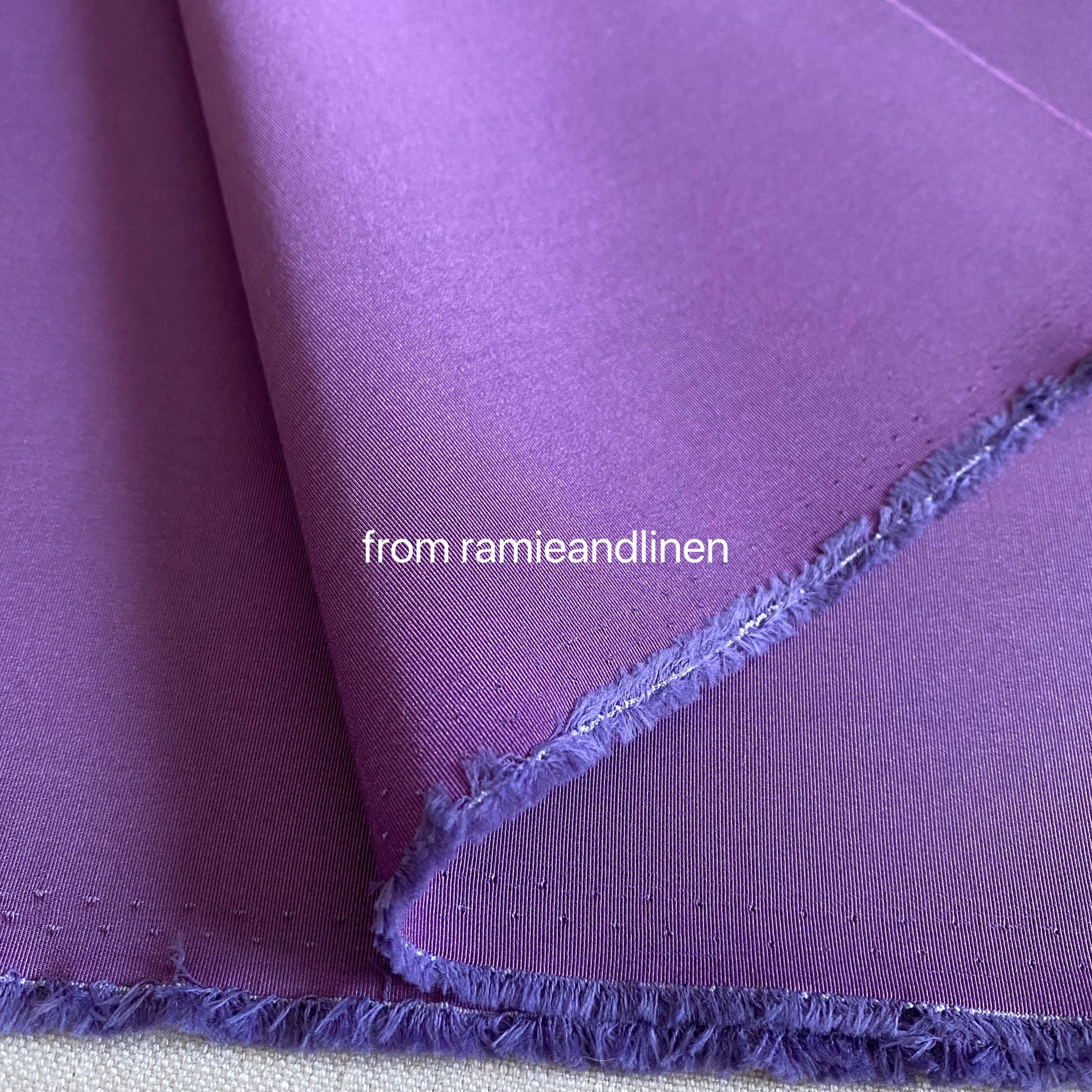 Silk Fabric, Ribbed Cotton Blend Suiting Purple, Half Yard By 54"