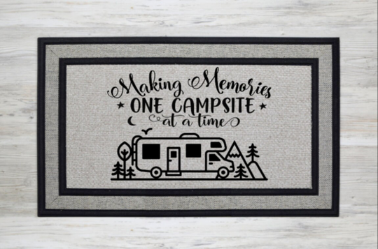 Making Memories One Campsite At A Time Doormat Class C Rv | Can Be Personalized To Include Names