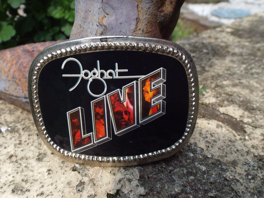 Classic Vintage Foghat Live Belt Buckle Rock Metal Original Biker 1970's Slow Ride